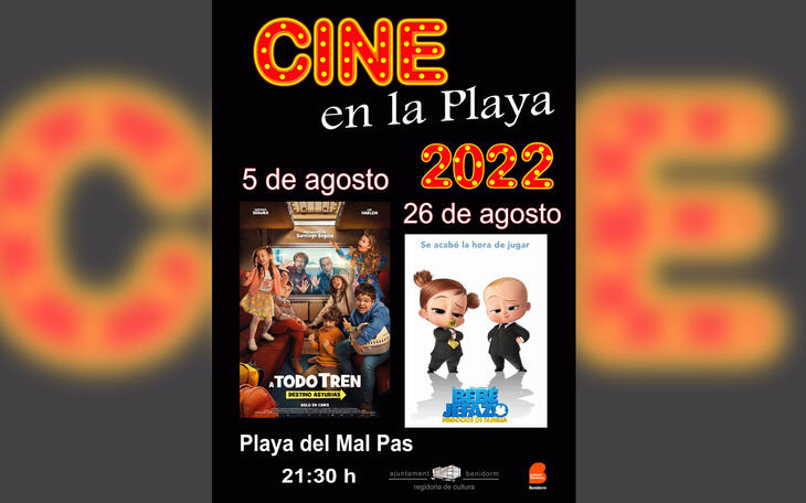 Cartel de Cine en la playa.
